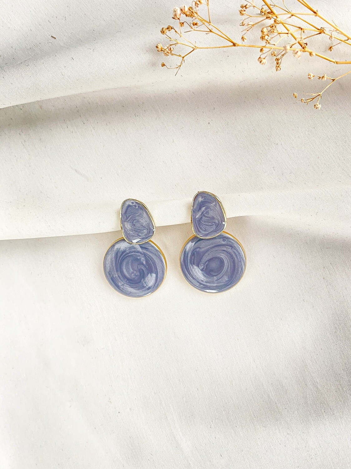 Erica Ceramic Grey Doublet Earrings