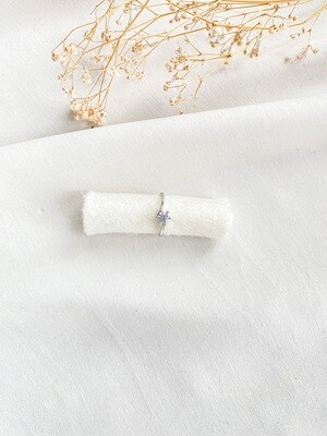 Amy Silver Prong Set Diamond Ring