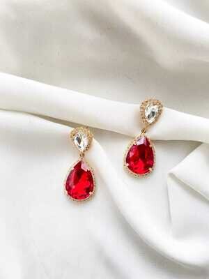Olivia  Ruby  Pear Doublet Earrings