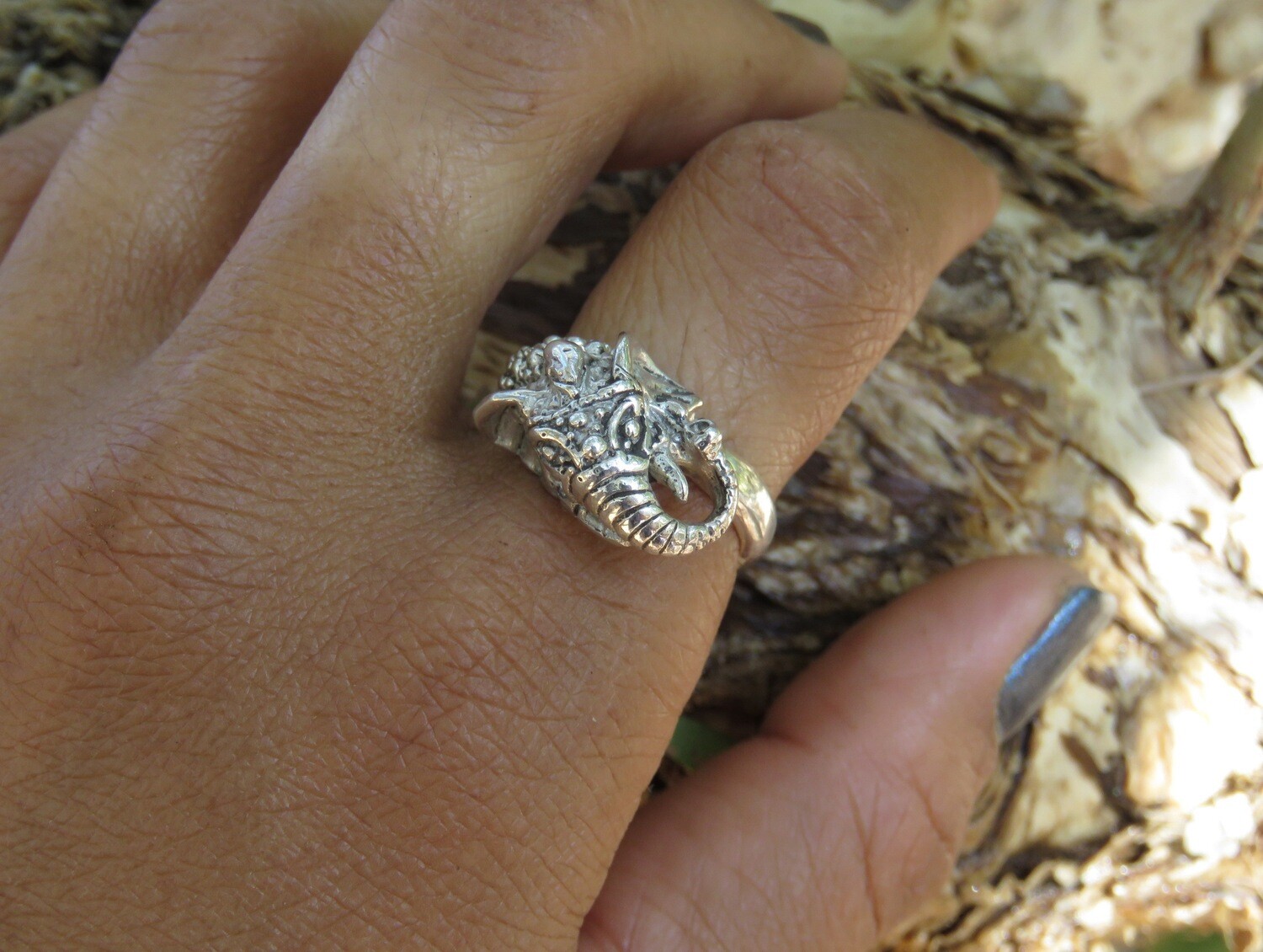 Sterling Silver Bali Ganesha Ring SR-330