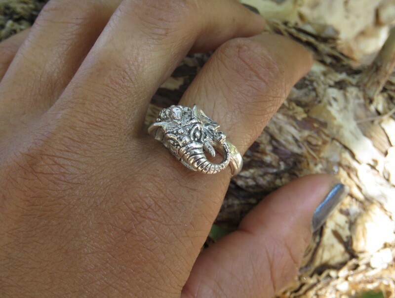 Sterling Silver Bali Ganesha Ring SR-330