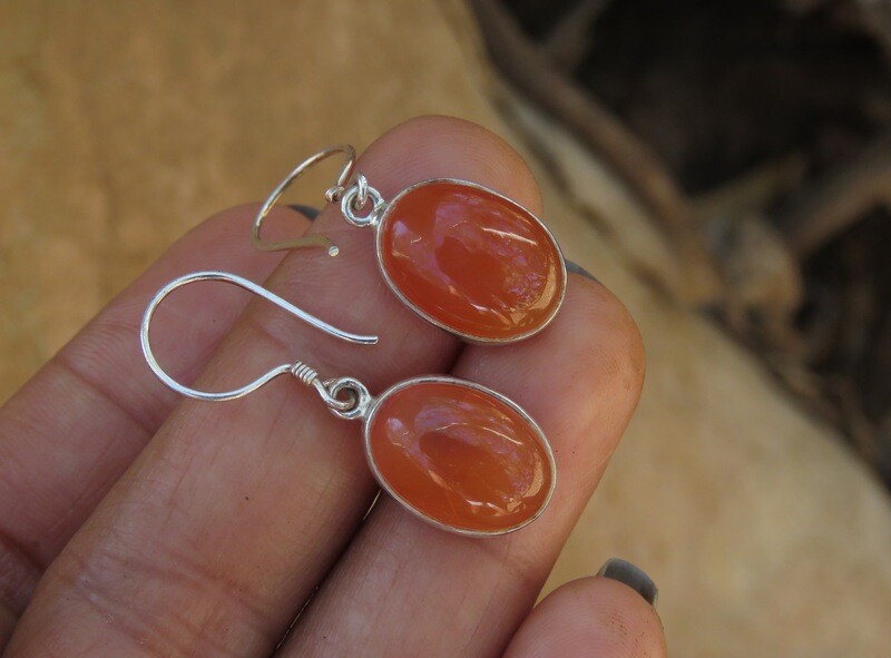 Sterling Silver Carnelian Gemstone Earrings ER-1082