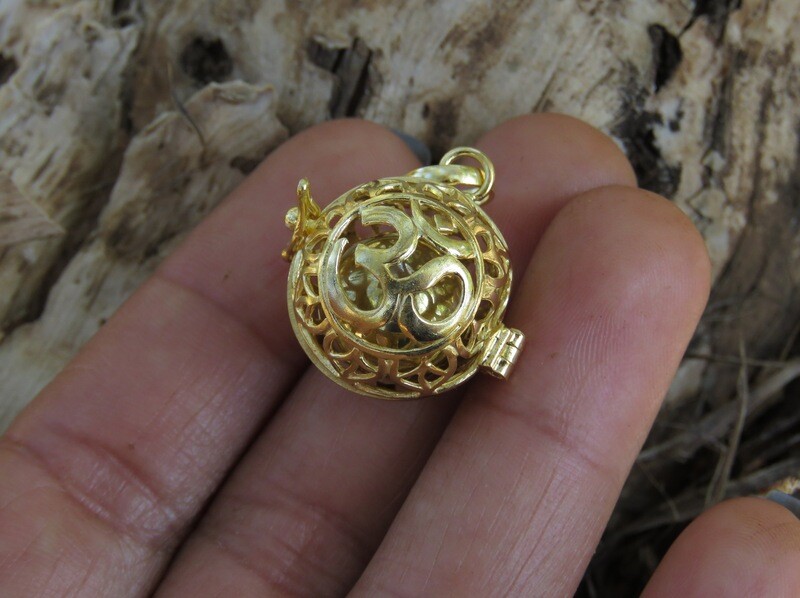 18k Gold Plated Bali Om Chime Ball Pendant GPB-117