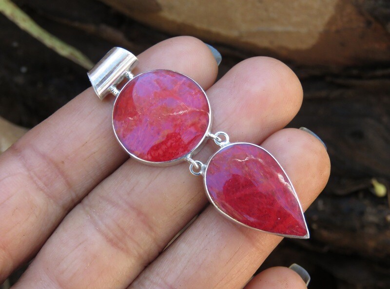 Sterling Silver Red Coral Pendant SP-1124