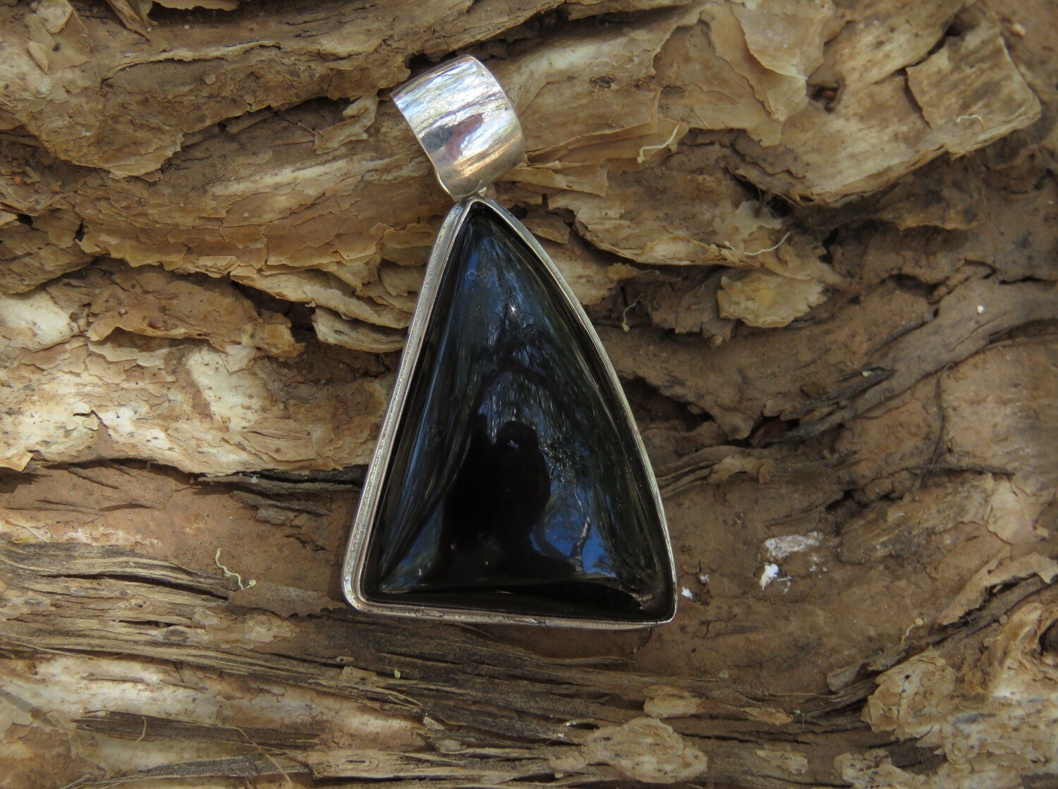Sterling Silver Black Onyx Gemstone Pendant SP-1143
