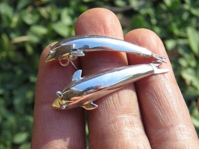 Sterling Silver Dolphin Earrings SE-403