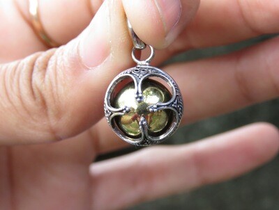 Sterling Silver Clover Chime Ball Pendant CH-409