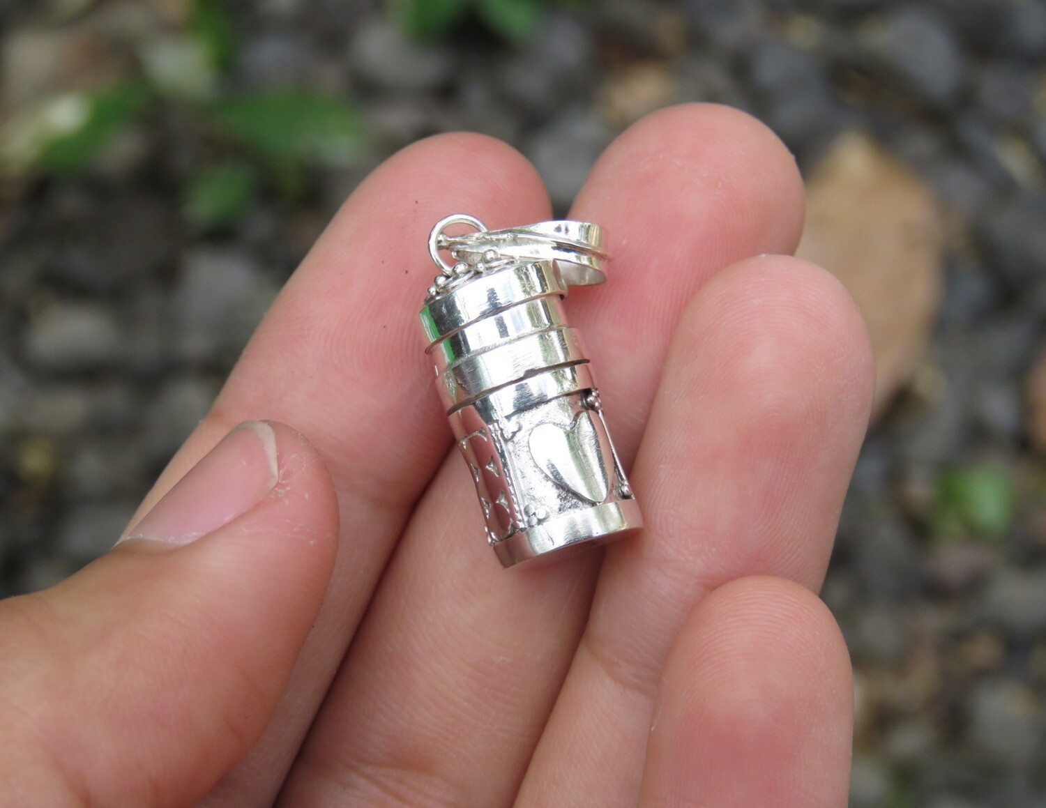 Sterling Silver Heart Perfume Pendant, Cremation Jewelry PP-543