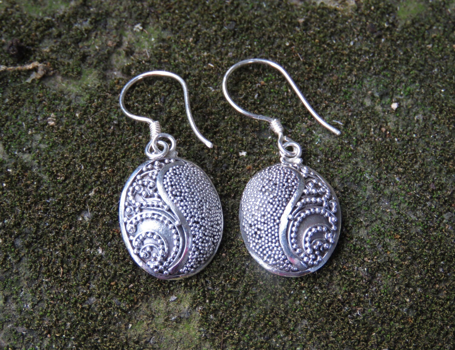 Sterling silver, Bali scrollwork, Women's Dangle Earrings SE-417