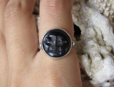 Sterling Silver Moonface Ring BR-100