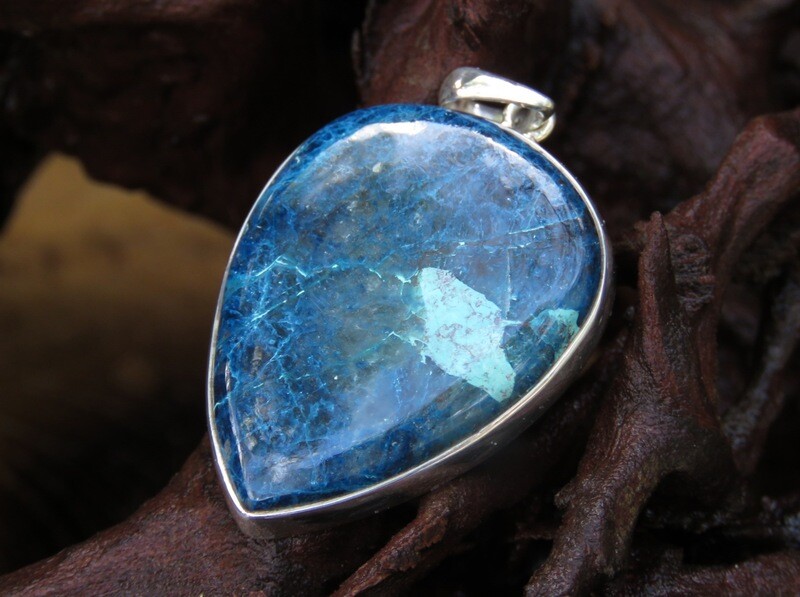 Sterling Silver, Chrysocolla Gemstone, Women&#39;s Pendant SP-1169