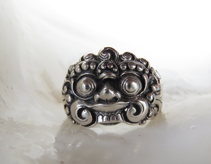 Sterling Silver, Bali Barong, Unisex Ring SR-339