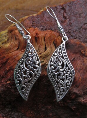 Sterling Silver, Bali Filigree, Dangle Earrings SE-421