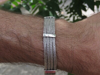 Sterling Silver, 4 Strand, Unisex Bracelet SBB-630