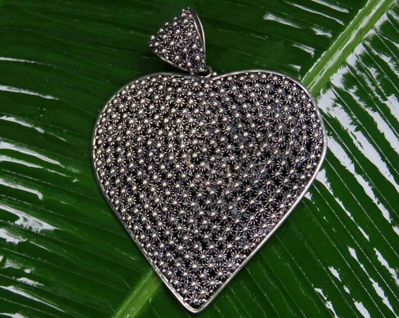 Sterling Silver, Large Heart, Silver Pendant SSP-212