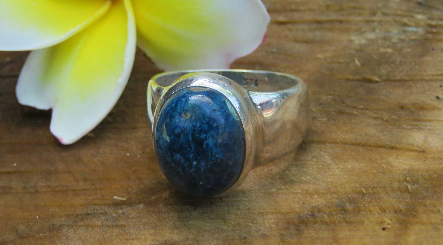 Sterling Silver, Chrysocolla Gemstone, Women&#39;s Ring RI-1040