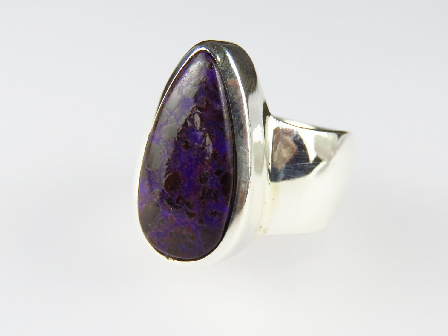 Sterling Silver, Sugilite, Teardrop Shape, Gemstone Ring RI-1044