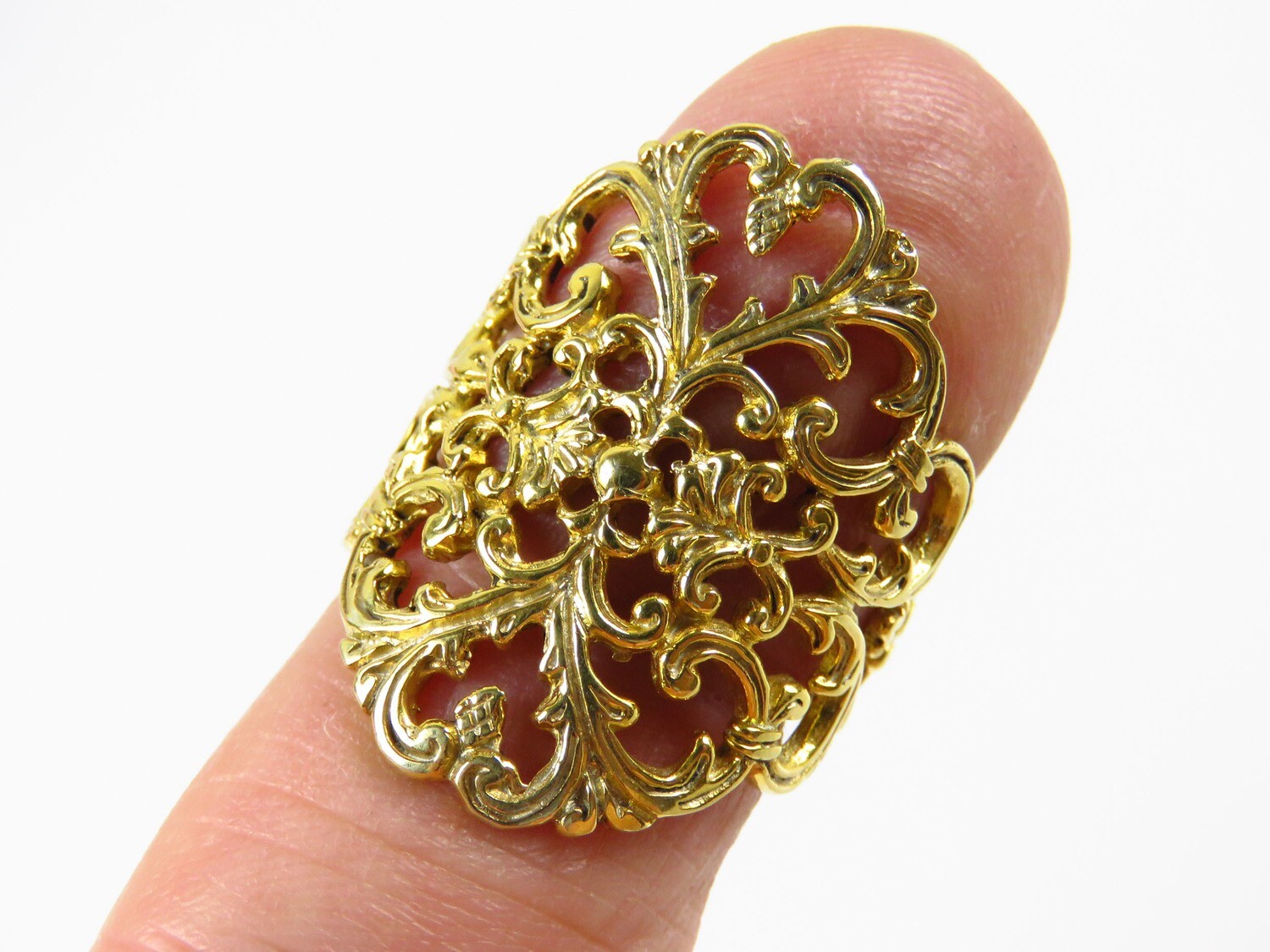 18k Gold Plated, Bali Filigree, Women&#39;s Ring GPR-212