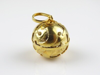 Sterling Silver- 18K Gold Plated, Star and Moon, Chime Ball Pendant CH-417