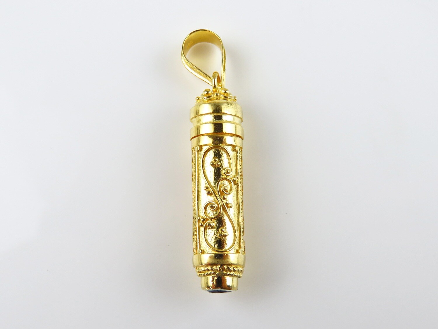 Sterling Silver, 19k Gold Plated, Perfume Bottle, Cremation Pendant
