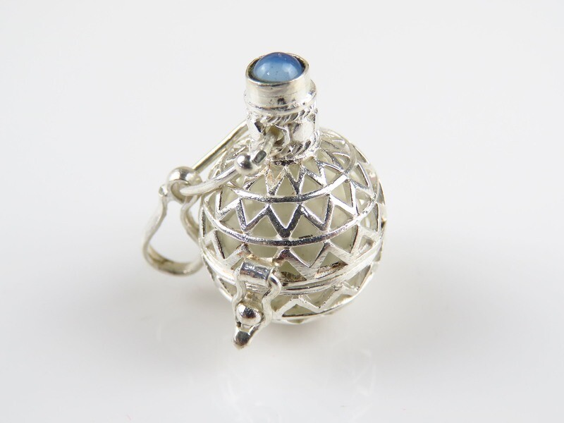 Sterling Silver, Rainbow Moonstone, Harmony Ball Pendant