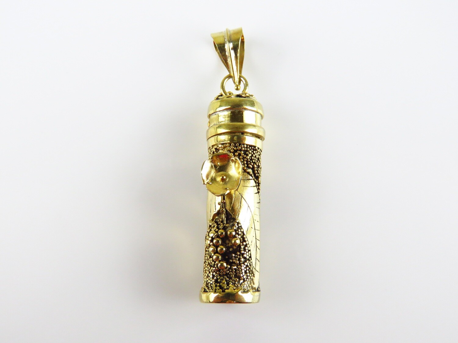 Sterling Silver, 18k Gold Plated, Perfume Bottle, Flower Design, Cremation Pendant