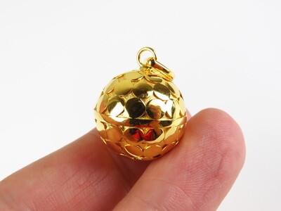 Sterling Silver, 18k Gold Plated, Chime Ball Pendant