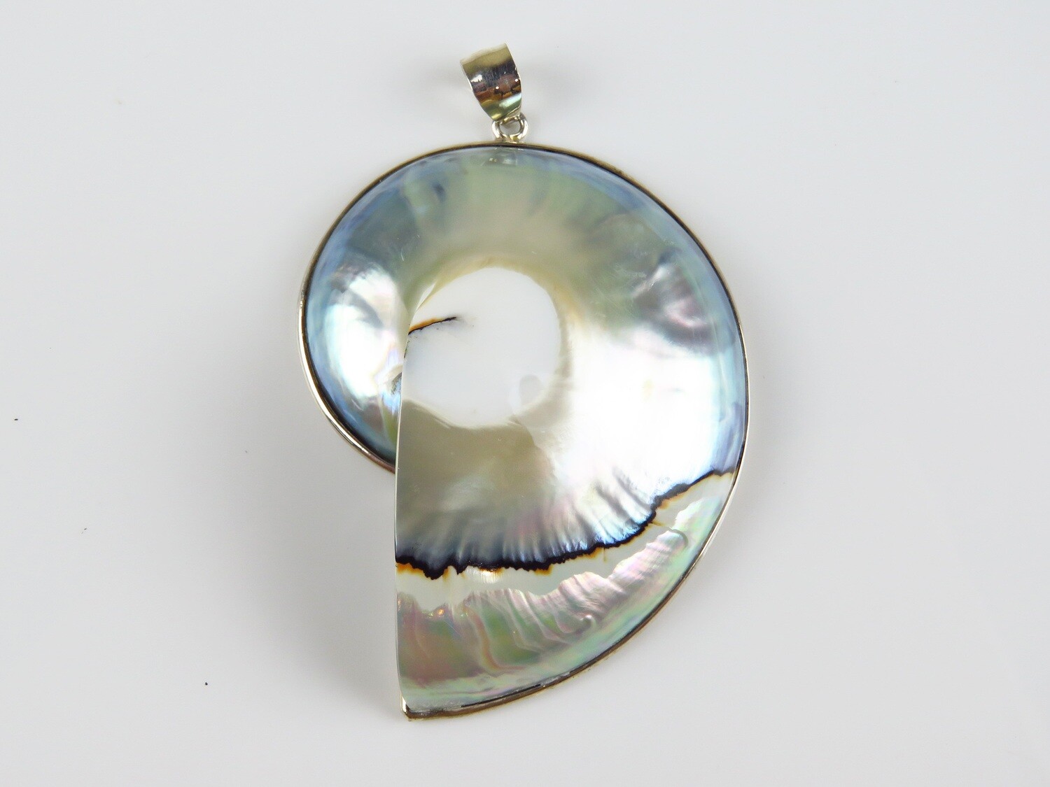 Sterling Silver, Nautilus Shell, Shell Pendant