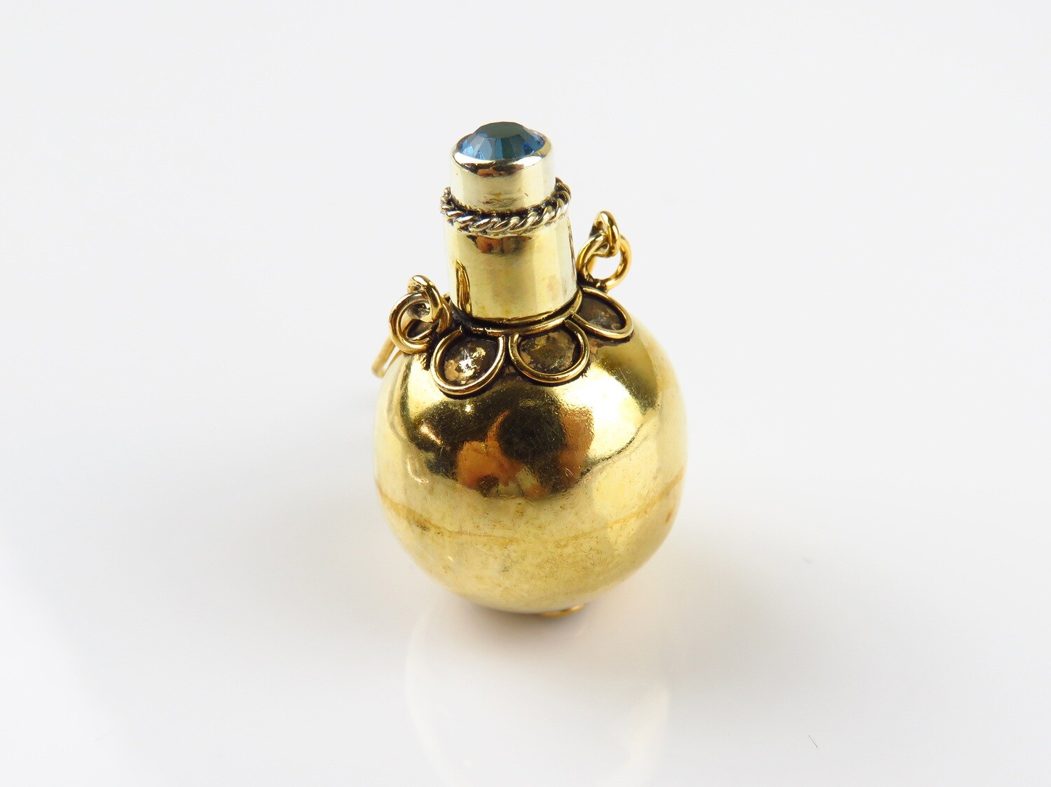 Sterling Silver, 18k Gold Plated, Blue Topaz, Cremation Pendant GPP-169