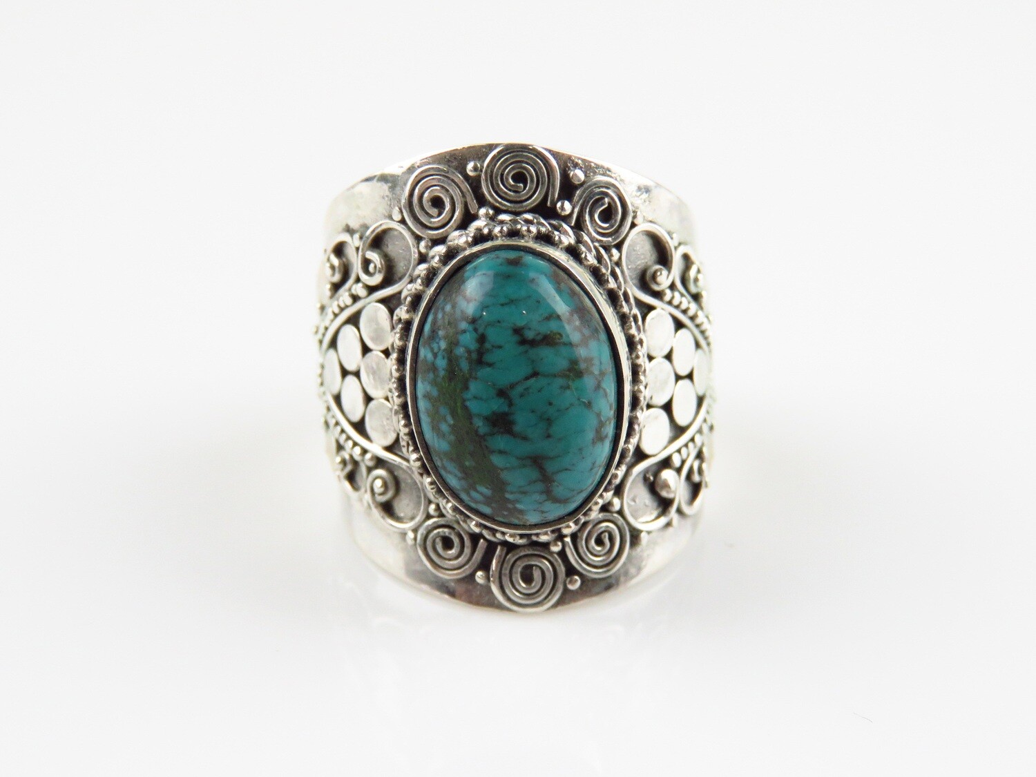 Sterling Silver, Turquoise Gemstone Ring RI-1076