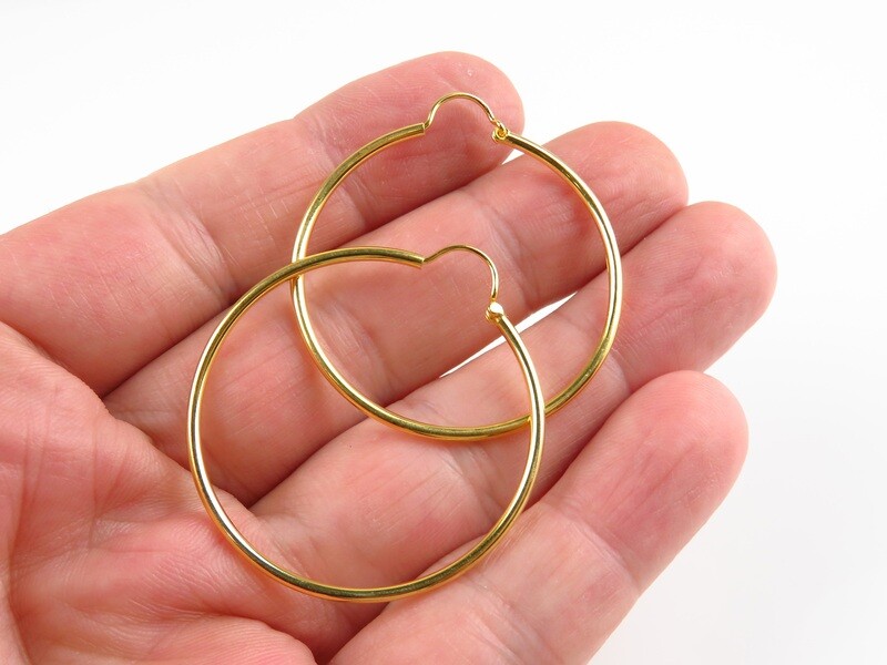 Sterling Silver, Gold Plated, Hoop Earrings GPE-169