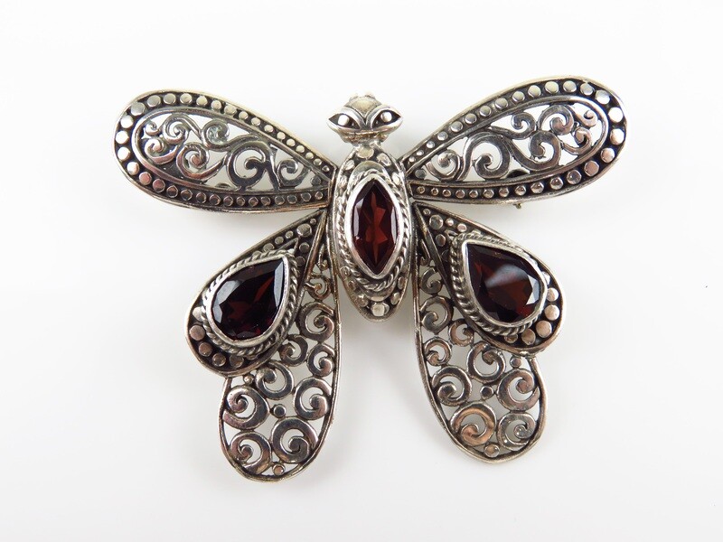 Sterling Silver, Dragonfly Motif, Pendant Brooches Combo 