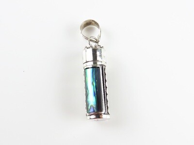 Sterling Silver, Shell, Cremation Jewelry, Perfume Bottle Pendant PP-567