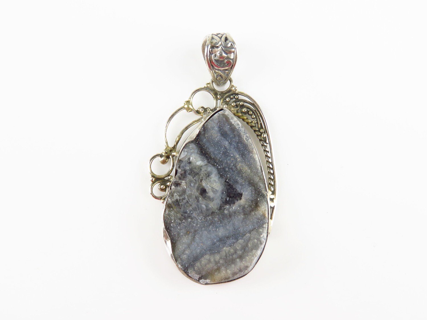 Sterling Silver, Druzy Gemstone Pendant SP-1211