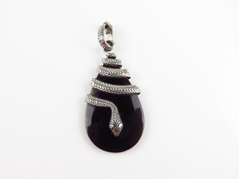 Sterling Silver, Snake, Teardrop Pendant SP-1214