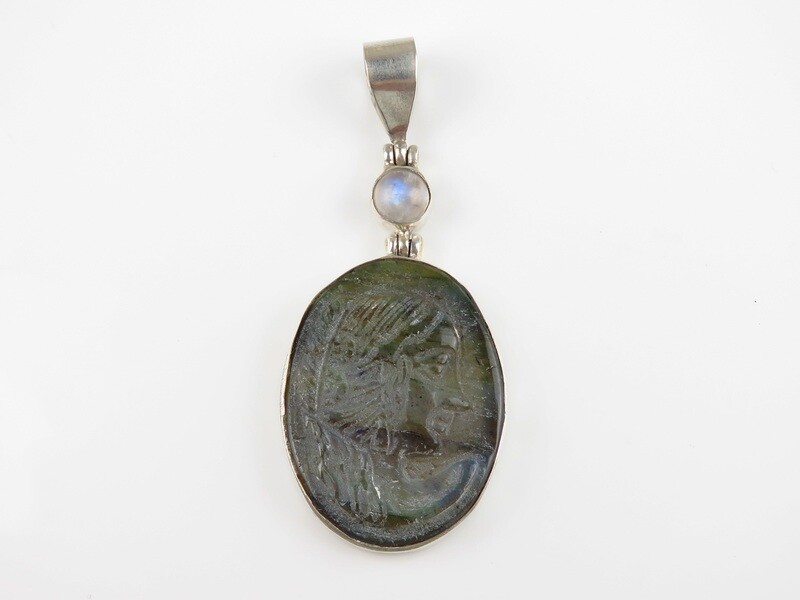 Sterling Silver, Labradorite, Rainbow Moonstone, Pendant SP-1215