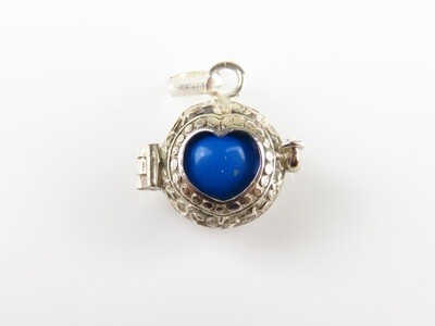 Sterling Silver, Blue Chime Ball, Harmony Ball Pendant HB-501