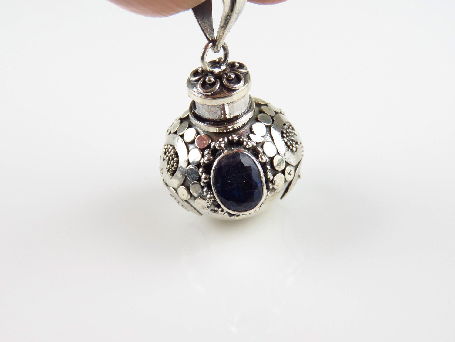 Sterling Silver, Kyanite Gemstone, Perfume Bottle Pendant PP-580