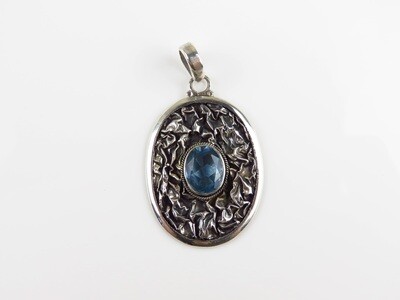 Sterling Silver, Tanzanite Gemstone, Oval pendant SP-1217