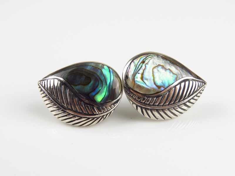 Sterling Silver, Shell, Push Back Earrings SSE-101