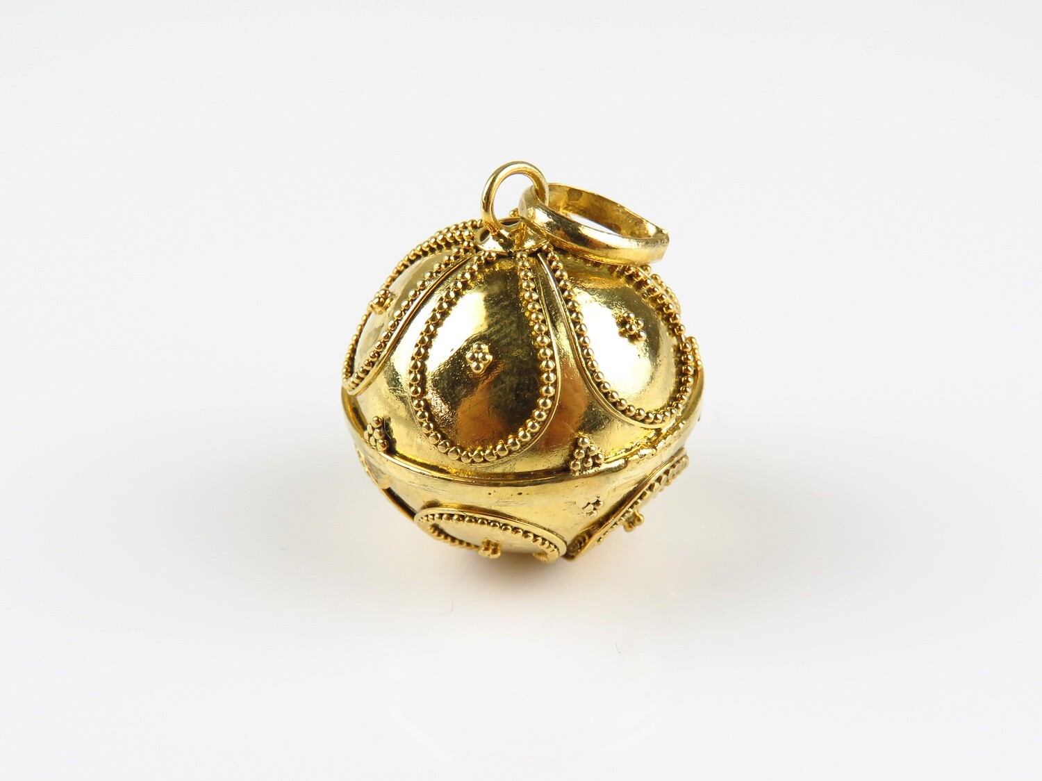 Sterling Silver, 18k Gold Plated, Chime Ball Pendant GPB-121