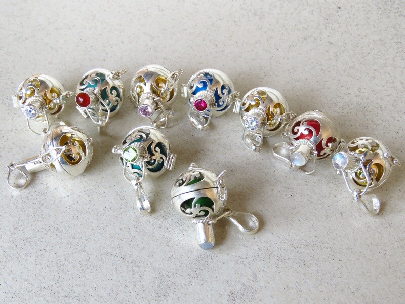 Wholesale lot, Sterling Silver, Mixed Gemstone, Harmony Ball Pendant SSB-410
