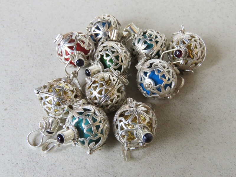 Wholesale lot, Sterling Silver, Mixed Gemstone, Harmony Ball Pendant SSB-411
