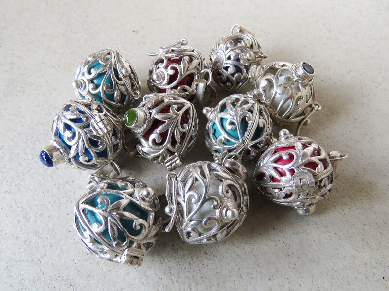 Wholesale, Sterling Silver, Mixed Gemstone, Harmony Ball Pendant SSB-412