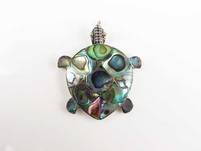 Sterling silver, Abalone shell, Turtle pendant SHP-102