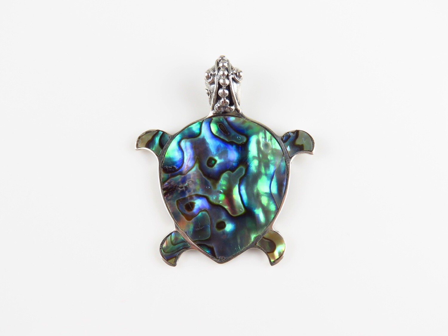 Sterling Silver, Abalone Shell, Turtle Pendant SHP-113