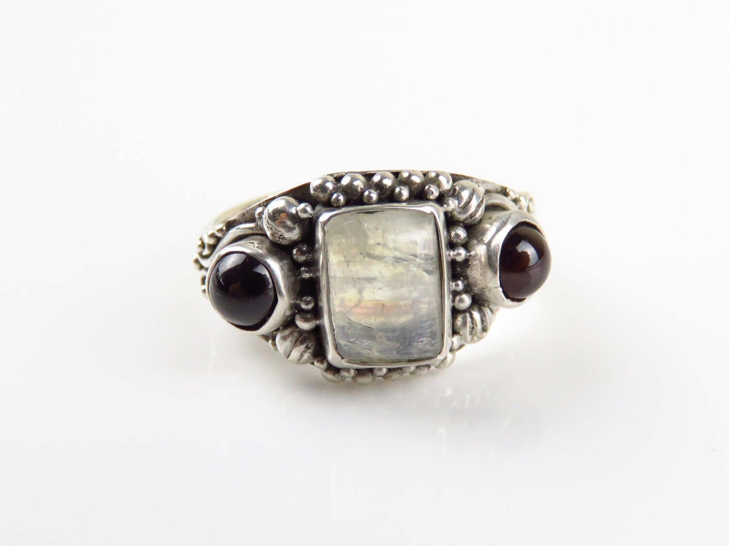 Sterling Silver, Mixed Gemstone Ring RI-1109