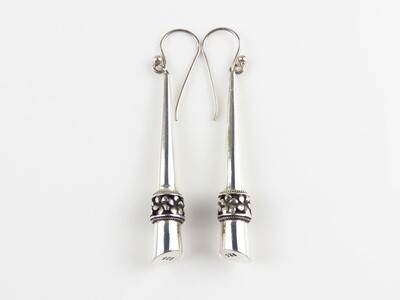 Sterling Silver, Frangipani Design, Dangle Earrings SE-447