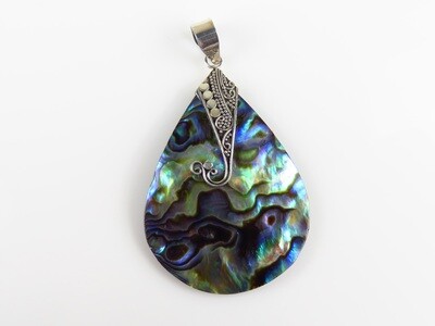 Sterling Silver, Abalone Shell, Oval Pendant SHP-147