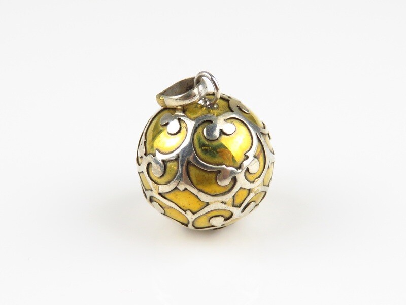 Sterling Silver, Filigree Pattern, Chime Ball Pendant CH-426